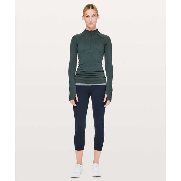 ✨Lululemon Navy  Pace Rival Crop *Full-On Luxtreme 22" Sz 4 Leggings✨ - Picture 1 of 12